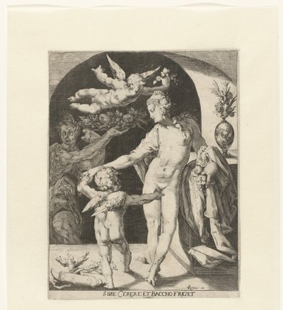 Venus with Cupid and a Faun by Anonymous