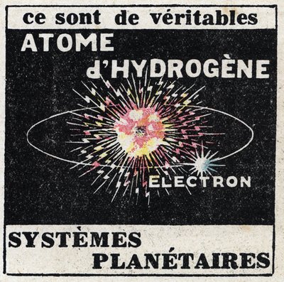 Atom and Science: Hydrogen Atom. Anonymous illustration from 1925. Private collection. by Anonymous Anonymous