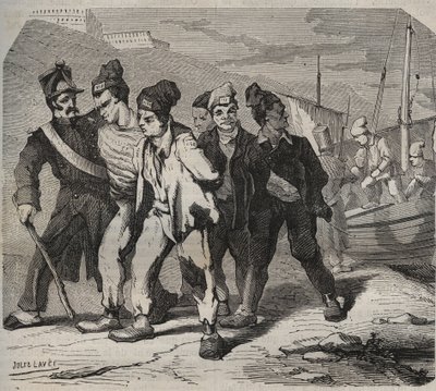 Belle-Ile-en-Mer in the 19th century. Engraving in 