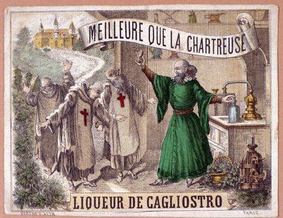 Cagliostro liqueur made from the distillation of aromatic herbs by monks by Anonymous Anonymous