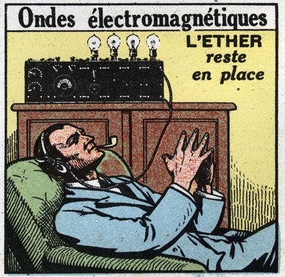 Electrical Phenomena: If the Ether Remains in Place, the Vibratory Motion Gives the Electromagnetic Waves Used in the T.S.F. Anonymous Illustration of 1925. Private Collection. by Anonymous Anonymous