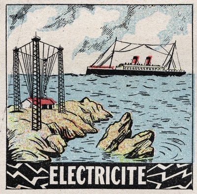 Ether (material): Electricity. Anonymous illustration of 1925. Private collection. by Anonymous Anonymous