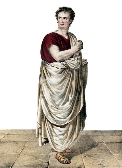Portrait of Felicity-Auguste Saillot dit Desmousseaux French actor (1785 -1854) in the role of Roscius in 