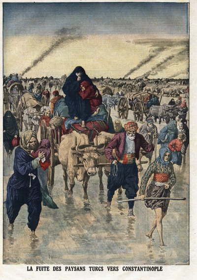 First Balkan War: The Flight of Turkish Peasants to Constantinople. Illustration Taken from 