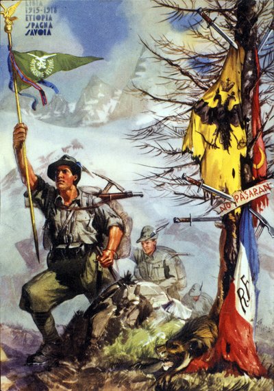 First World War: Poster celebrating the Vestone Battalion of Italian Alpine Hunters, 6th Regiment by Anonymous Anonymous