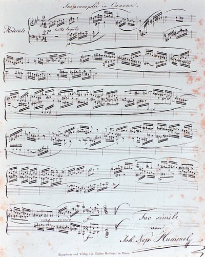 First page of piano method by J. N. Hummel (19th century) by Anonymous Anonymous