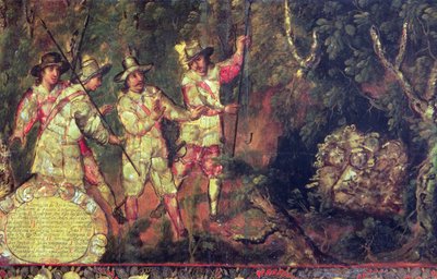 Four Spaniards Discover Aztec Treasure but Do Not Plunder It by Anonymous Anonymous