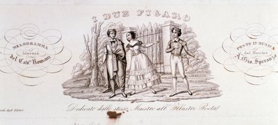 Frontispiece of I due Figaro, opera by Alessandro Speranza by Anonymous Anonymous