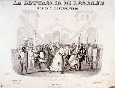 Frontispiece of La battaglia di Legnano opera by Giuseppe Verdi by Anonymous Anonymous