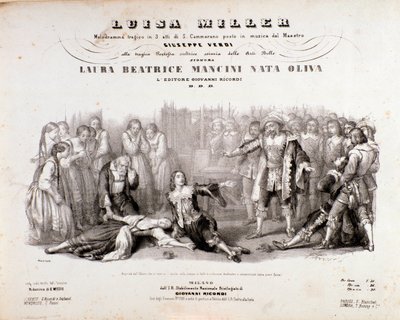 Frontispiece of Musical Score of Luisa Miller by Anonymous Anonymous