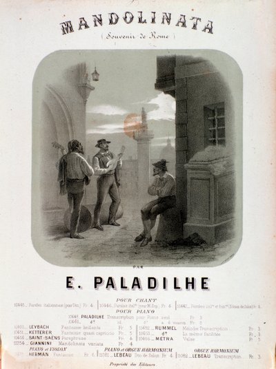 Frontispiece of musical score of Mandolibata by E Paladilhe by Anonymous Anonymous