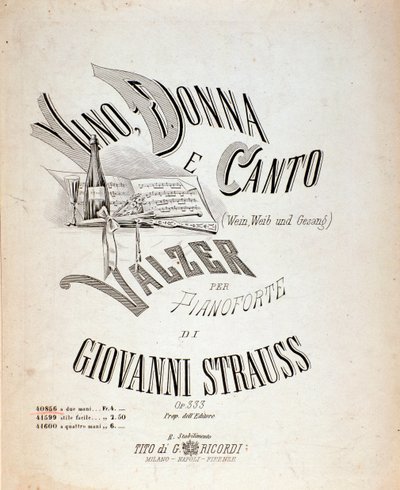 Frontispiece of musical score of 
