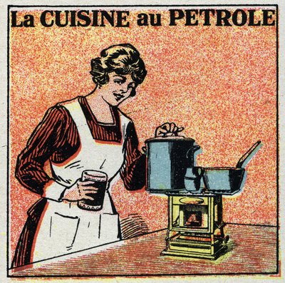 Home Heating: The Kitchen with Oil. Anonymous Illustration from 1925. Private Collection by Anonymous Anonymous