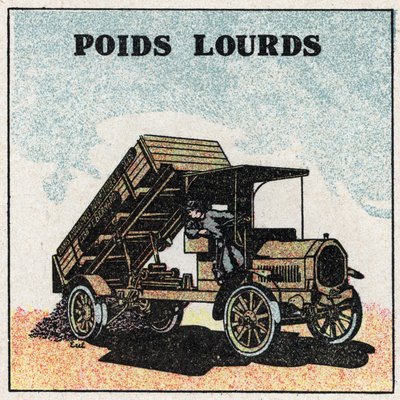 Mechanical traction: trucks. Anonymous illustration of 1925. Private collection. by Anonymous Anonymous