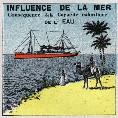 Meteorology: the influence of the sea on climate. Anonymous illustration from 1925. Private collection. by Anonymous Anonymous