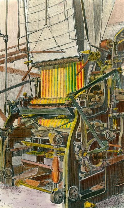 Loom to weave in five colors of companies Dolphus, Mieg and company by Anonymous Anonymous