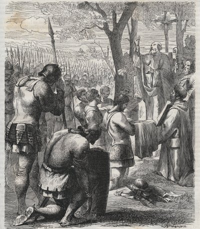 Otto I, Holy Roman Emperor receives communion before Battle of Lechfeld (955) by Anonymous Anonymous