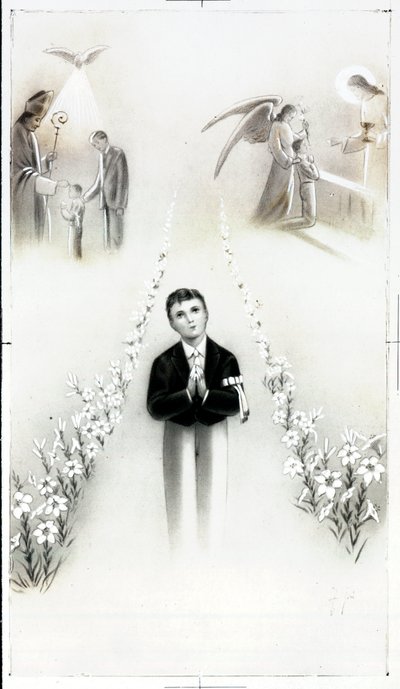 Pious Image: Catholic Education of a Little Boy, Communion and Profession of Faith by Anonymous Anonymous