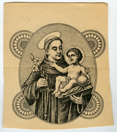 Pious image: Saint Anthony of Padua by Anonymous Anonymous