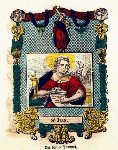 Pious image: Saint John. Engraving of the 19th century by Anonymous Anonymous