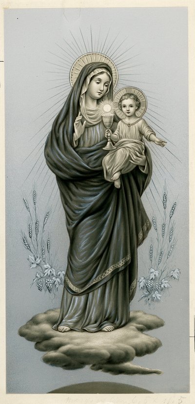 Virgin and Child with the Blessed Sacrament (engraving) by Anonymous Anonymous