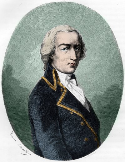 Portrait of Armand Louis de Gontaut Biron, Duke of Lauzun (1758-1793) - Engraving from 1863 in 