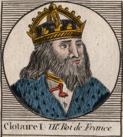 Portrait of Clothaire I (497-561), King of Neustria and King of the Franks (engraving from 