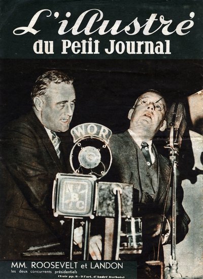 Portrait of Franklin Delano Roosevelt and Alfred Mossman Landon, the two competitors in the Presidential election of the United States by Anonymous Anonymous