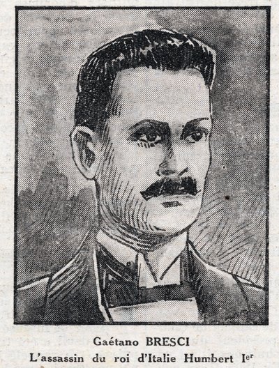 Portrait of Gaetano Bresci, Italian anarchist who murdered King Humbert 1st by Anonymous Anonymous