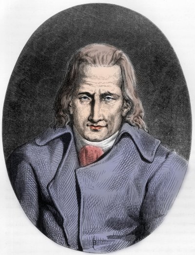 Portrait of Jacques Cazotte, French author - Engraving of 1863 in 