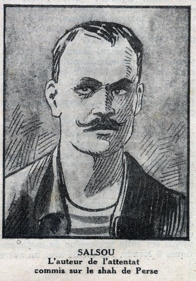 Portrait of the anarchist Francois Salsou who carried out the attack on the Shah of Persia Muzaffar ad Din, in Paris on August 2 by Anonymous Anonymous