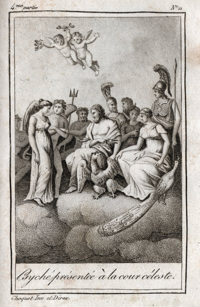 Psyche presented to the Celestial Court. Engraving from 1819 in 