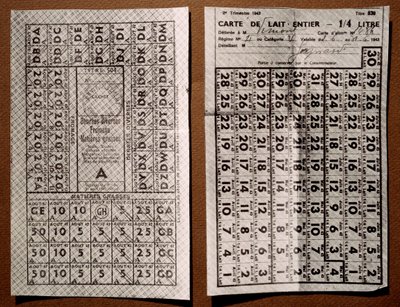Rationing ticket after the French defeat of the Second World War. Milk Distribution Map by Anonymous Anonymous