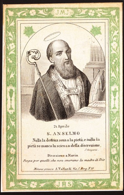 Representation of Saint Anselm by Anonymous Anonymous