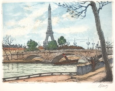 Seine and Eiffel Tower by Anonymous Anonymous