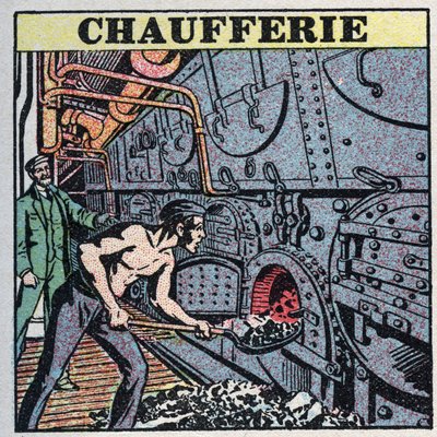 Steam generators: boiler room. Anonymous illustration from 1925. Private collection. by Anonymous Anonymous