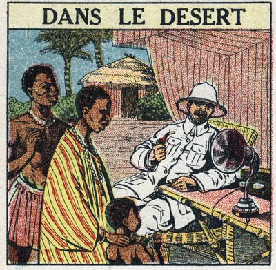 The T.S.F. Used in the Desert in Africa. Anonymous Illustration from 1925. Private Collection. by Anonymous Anonymous