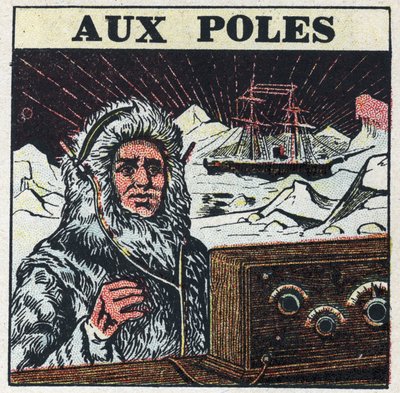The T.S.F. used in the poles. Anonymous illustration from 1925. Private collection. by Anonymous Anonymous