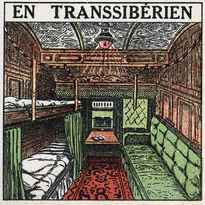 The Railways: Inside the Wagon of a Transsiberian. Anonymous Illustration from 1925. Private Collection by Anonymous Anonymous