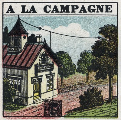 Wireless telephony: in the countryside. Anonymous illustration of 1925. Private collection. by Anonymous Anonymous