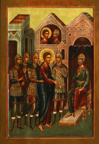 Christ before Pilate by Anonymous Russian icon painter