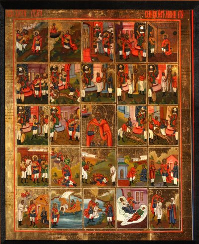 Saint Menas with Scenes from His Life by Anonymous Russian icon painter