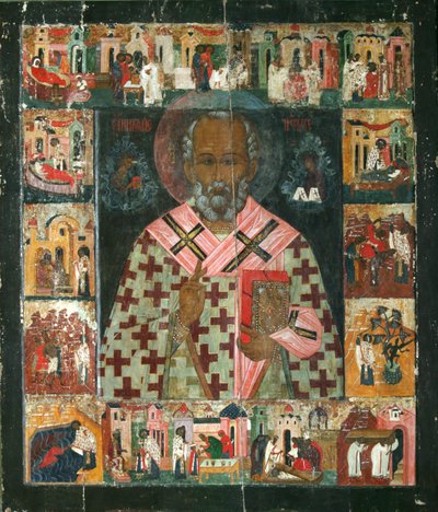 Saint Nicholas with Scenes from His Life, 16th century by Anonymous Russian icon painter