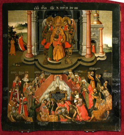 Theotokos Life-giving Spring by Anonymous Russian icon painter