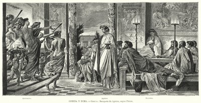 Banquet of Agathon, Ancient Greece, according to Plato by Anselm Feuerbach