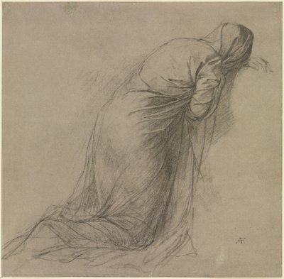 Study of a Draped Woman Kneeling to the Right by Anselm Feuerbach