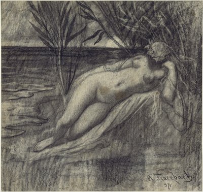 Sleeping Nymph by the River by Anselm Feuerbach