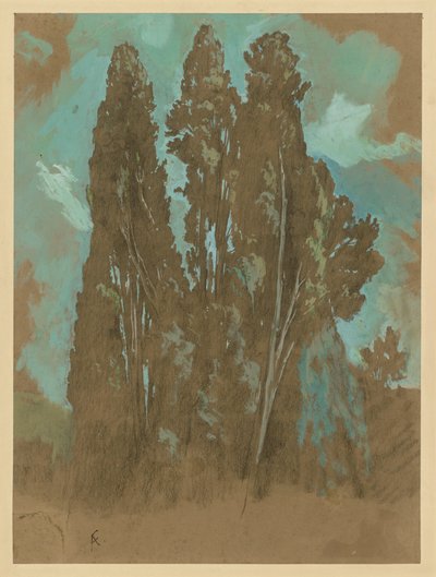 Study of Cypresses by Anselm Feuerbach