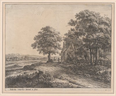 A Large Linden Tree Before an Inn (17th century) by Anthonie Waterloo