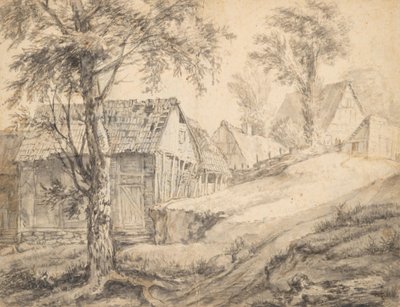 Farm near Danzig (recto) (?) Tree Study (verso) by Anthonie Waterloo